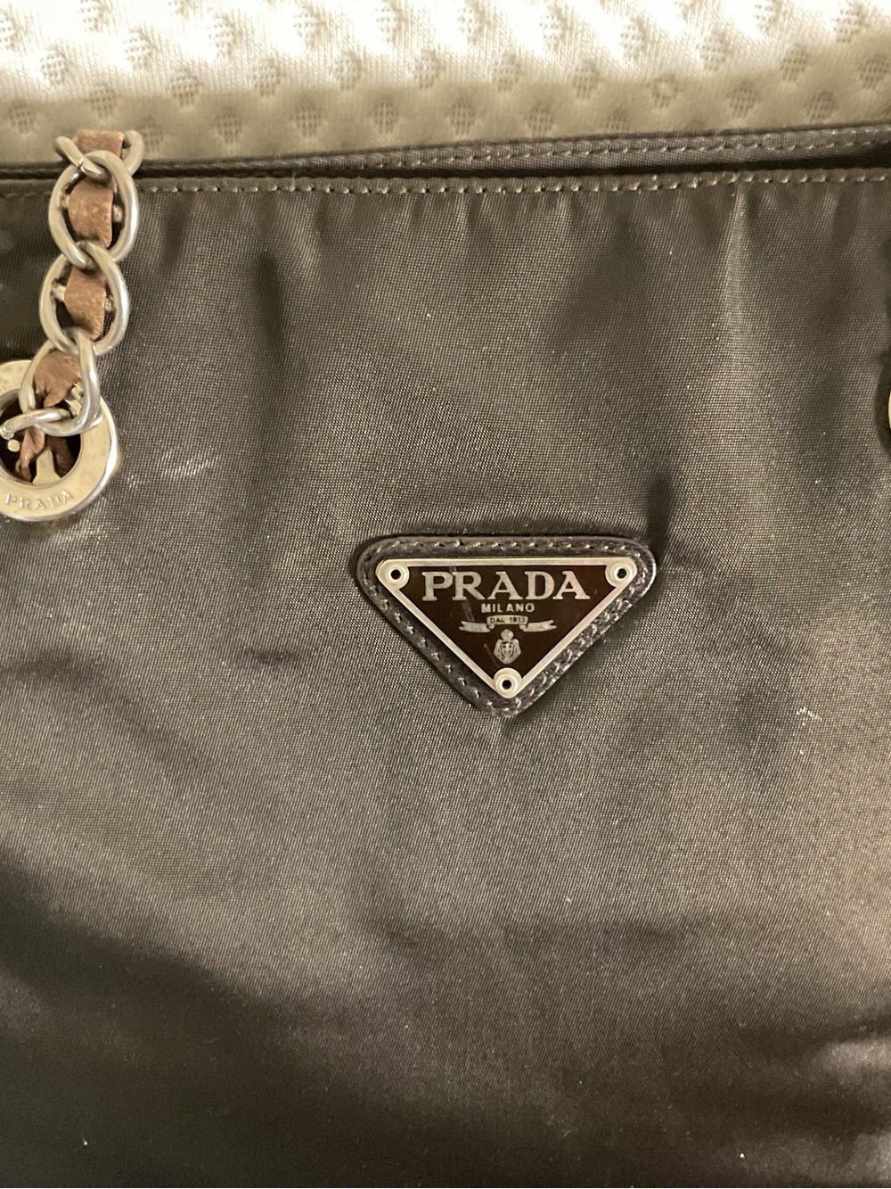 Prada Black Tote with Gold Chain Straps - Picture 4 of 16